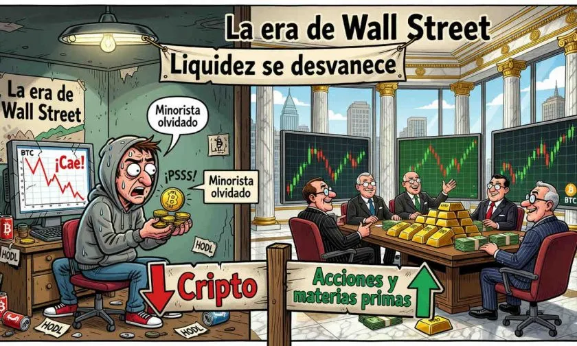 Instituciones dominan el mercado cripto mientras el minorista pierde terreno