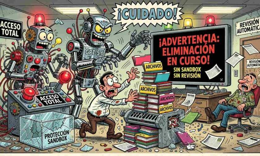 GPT-5.6 habría eliminado archivos mediante configuraciones de acceso total y sin sandbox