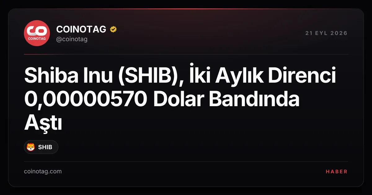 Shiba Inu (SHIB) iki aylık dirençte %8,93 artış gösterdi
