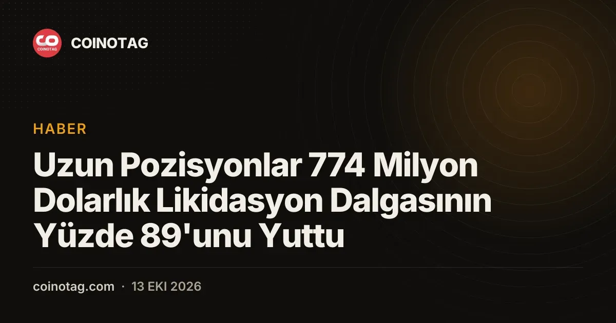 774 milyon dolarlik kripto likidasyonunun yuzde 89'u uzun pozisyonlarda goruldu