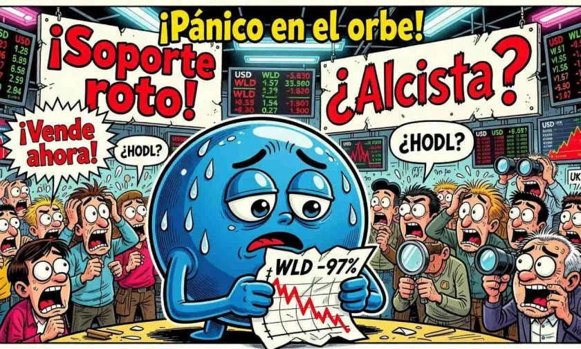 WLD se desploma 5,56% y rompe soportes críticos en medio de presión vendedora