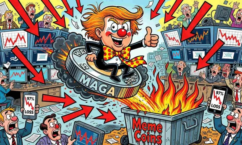 TRUMP se derrumba un 83% en un año: el ocaso de las memecoins políticas