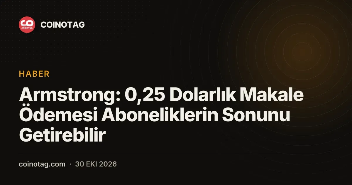 Armstrong: 0,25 Dolarlık Makale Ödemesi Aboneliklerin Sonunu Getirebilir
