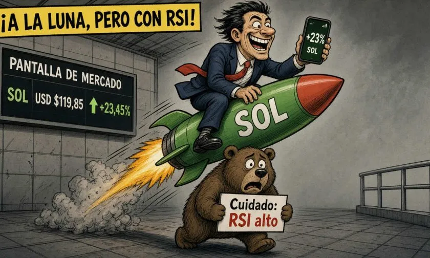 Solana acumula 14 días de ganancias y se establece sobre USD $119,85