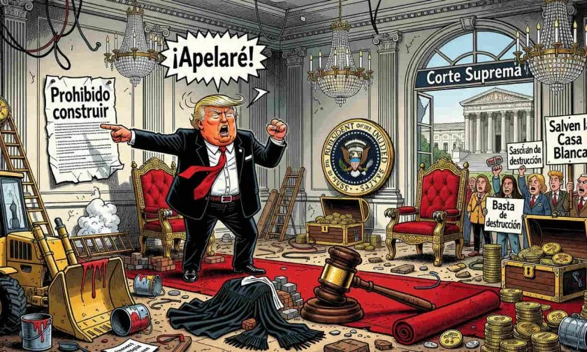 Trump planea apelar decisión sobre salón de baile en la Casa Blanca tras revés judicial