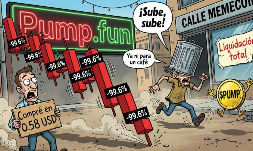 El token $PUMP se desploma un 99,6% desde su máximo histórico y lucha por sobrevivir