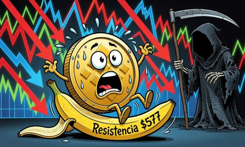 BNB en zona de peligro: la caída bajo $565 activa todas las alarmas bajistas