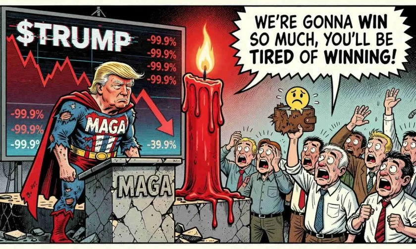 Maga token ($TRUMP) se desploma un 4.39% y pierde el soporte de $1.70 ante la huida de liquidez