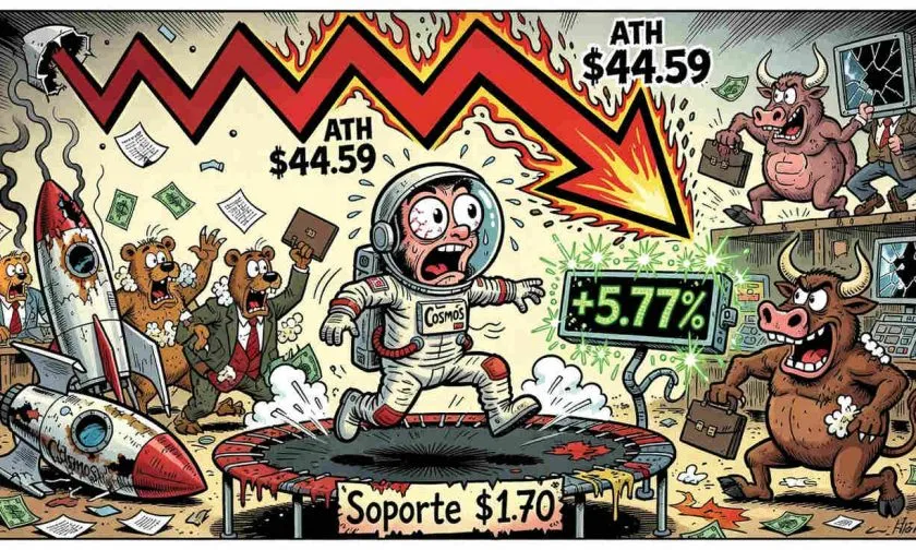 Cosmos (ATOM) sube un 5,77% el 8 de junio de 2026 mientras toca fondo tras caer un 96% desde su ATH