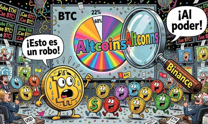 Altcoins superan el 60% del volumen en Binance: Bitcoin cae a 22%