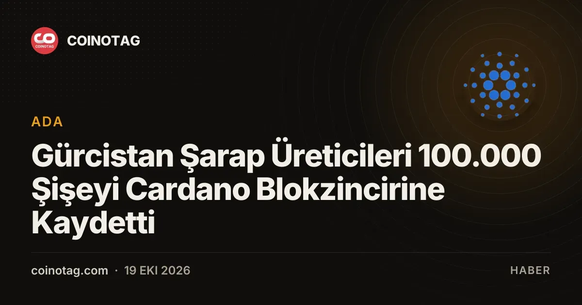 Gürcistan Şarap Üreticileri 100.000 Şişeyi Cardano Blokzincirine Kaydetti