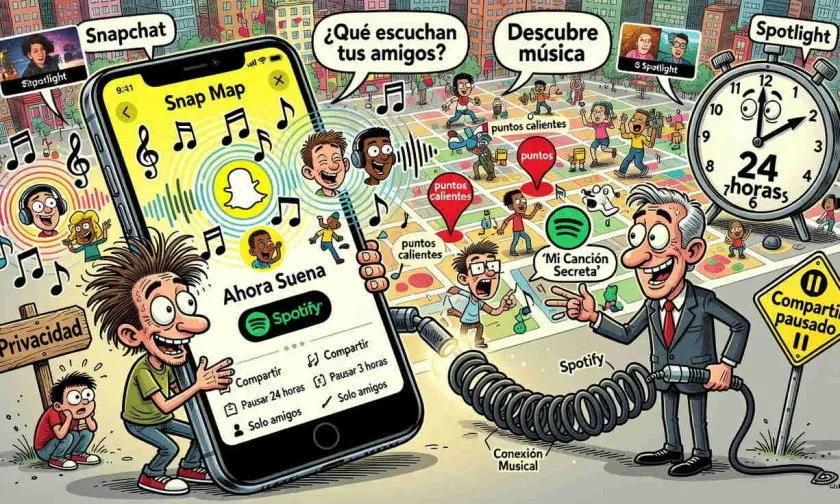 Snapchat convierte Snap Map en una ventana musical en tiempo real con Spotify