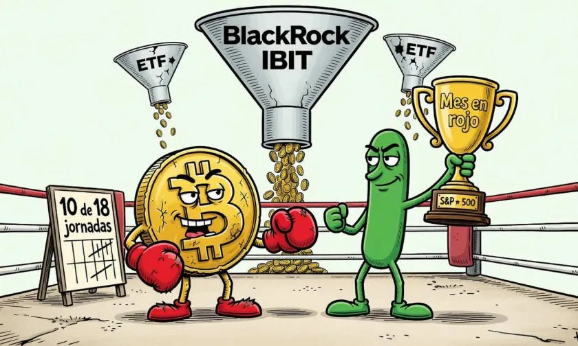 El S&P 500 supera a bitcoin en el balance mensual pese a caer en las sesiones
