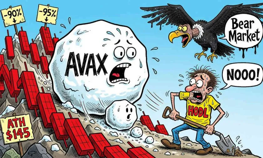 AVAX se derrumba un 95,5% desde su máximo histórico y toca los USD $6,5