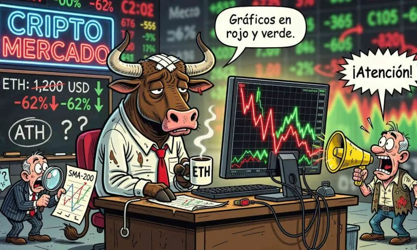 Ethereum intenta mantener soporte clave tras caída del 48,70% en un año