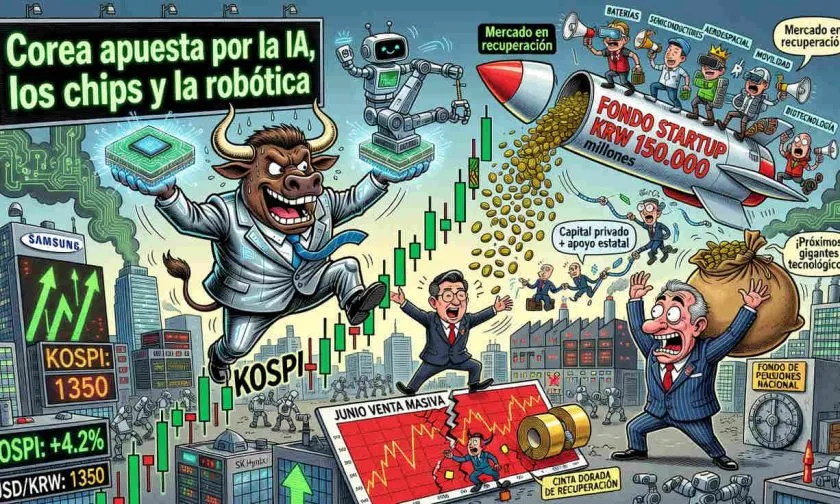 El KOSPI recupera terreno con apuestas de Corea del Sur en IA, chips y robótica