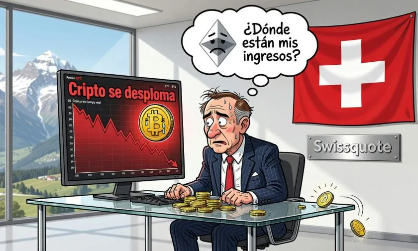 Swissquote reduce proyecciones tras caer 66% sus ingresos por criptomonedas