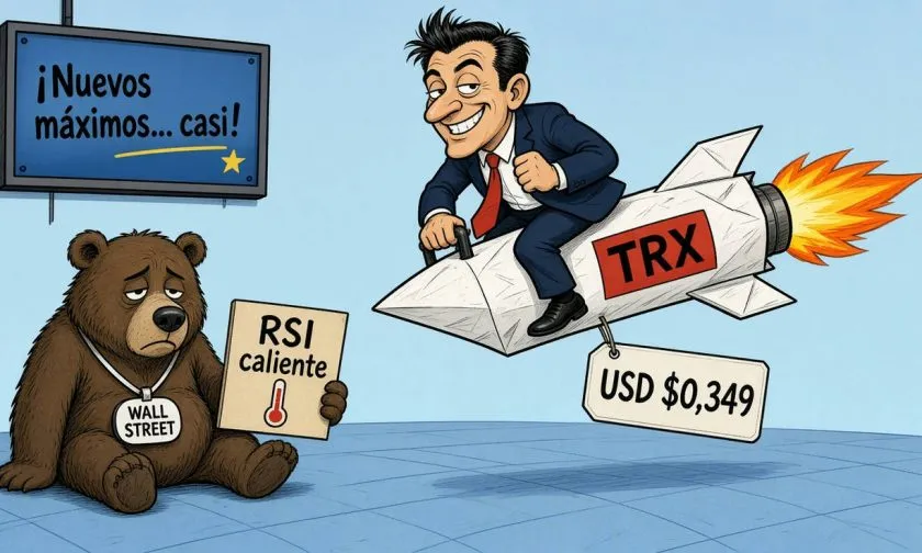 Tron [TRX] avanza hacia los $0,349 con aumento en volumen y señales técnicas positivas