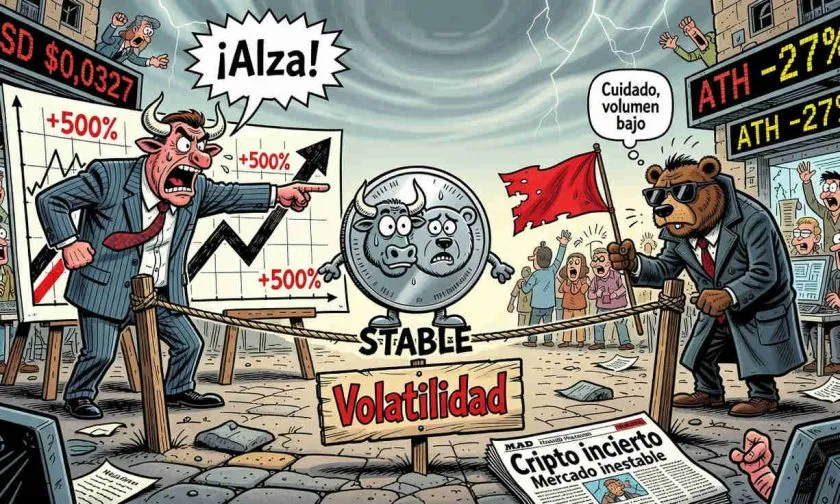 Stable ($STABLE) repunta 3,31% aunque volumen de operaciones alcanza mínimos