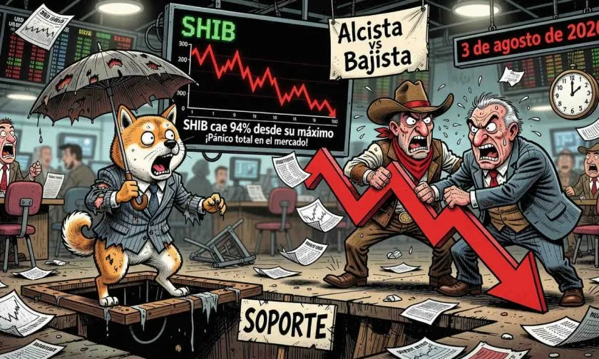 Shiba inu (SHIB) se desploma 59% en un año y entra en zona de decisión este 3 de agosto de 2026