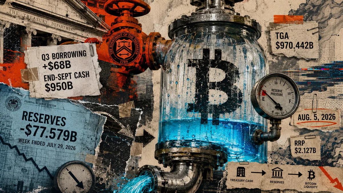 US Treasury's $77 billion reserve drain creates liquidity concern for Bitcoin
