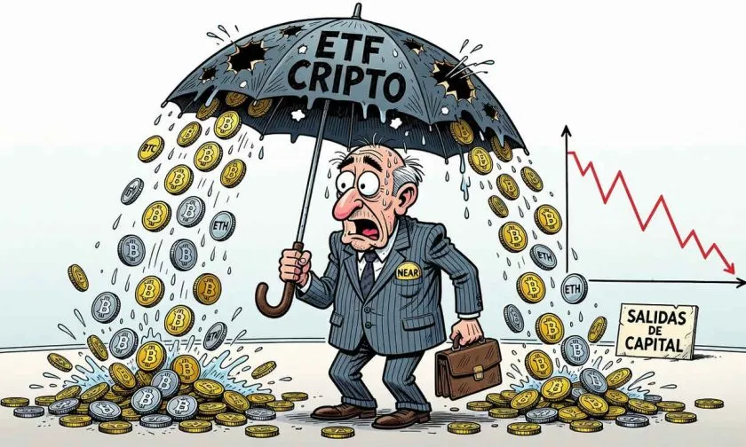 Retiros en ETF de cripto suman USD $611 millones y dejan a BTC bajo presión