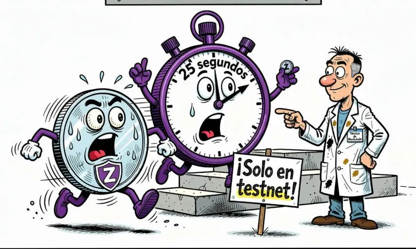 Zcash activa prueba de bloques de 25 segundos en testnet, NU7 aún no en mainnet