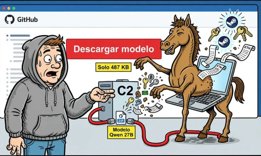Falso repositorio de Qwen distribuye StealC oculto en un ZIP de 487 KB