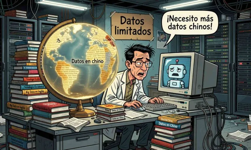Escasez de datos en chino podría frenar el avance de IA en China