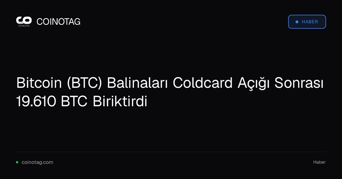 Bitcoin (BTC) Balinaları Coldcard Açığı Sonrası 19.610 BTC Biriktirdi