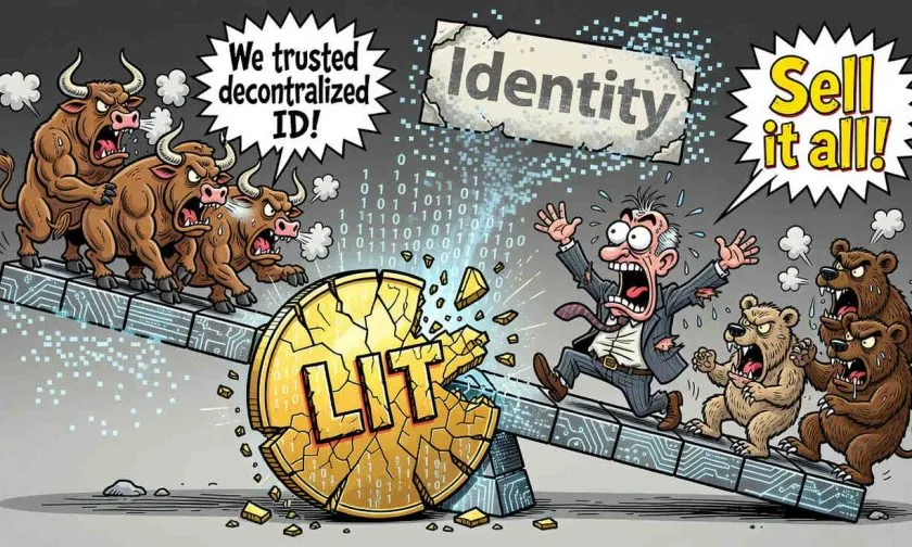 LIT sufre desplome del 15%: la corrección arrastra al token de identidad descentralizada