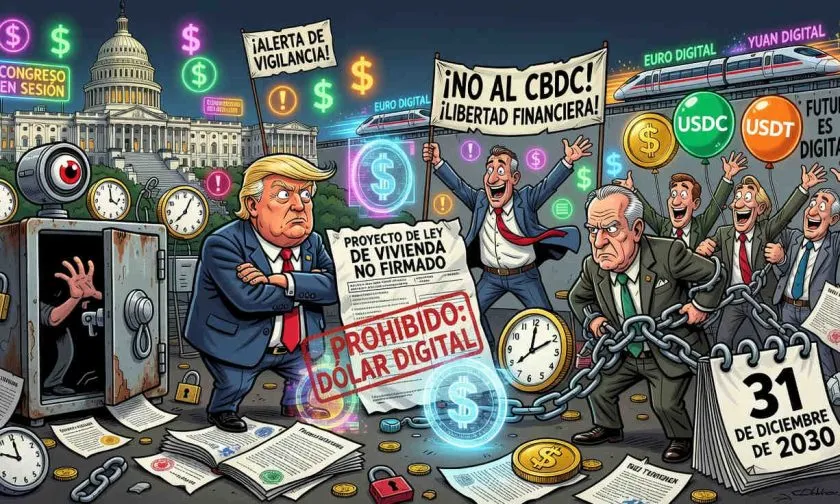 Ley de vivienda en EE. UU.  sin firma de Trump bloquea el dólar digital hasta 2030