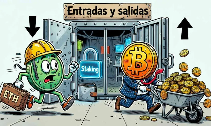 Éxodo del 10% de fondos en Ethereum en exchanges y entrada de 28.000 BTC