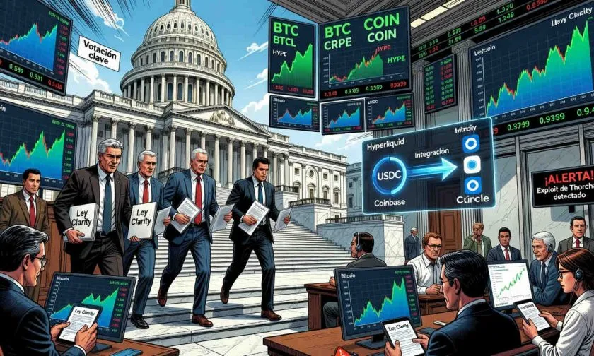 Ley Clarity avanza en el Senado y empuja al alza a Bitcoin, Circle y Coinbase
