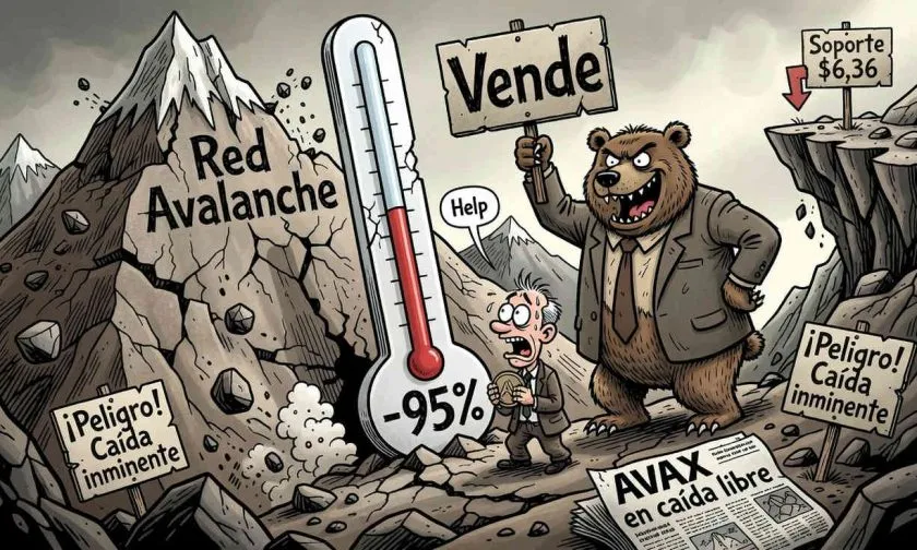AVAX cae un 3.82% y profundiza su espiral bajista hasta los USD $6,44