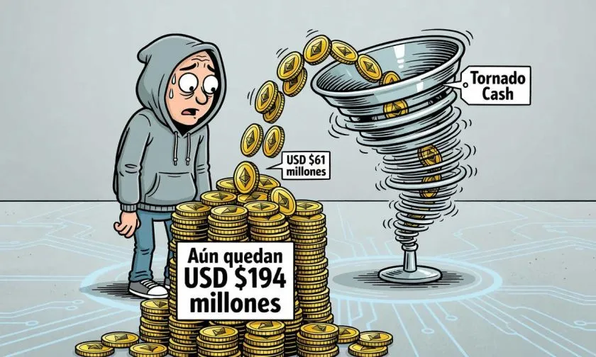 Tornado Cash recibe 25.700 ETH del hacker de Drift Protocol