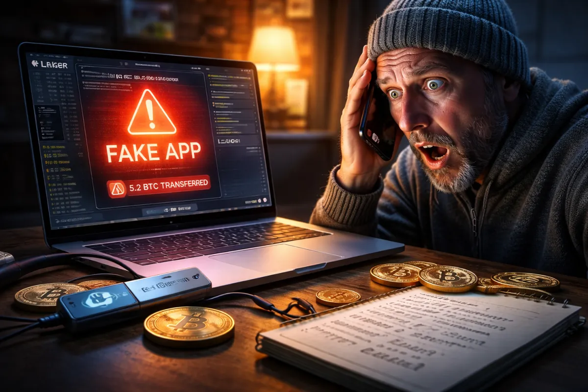 Ledger falsa na App Store drena 5,9 BTC e reacende debate sobre autocustódia