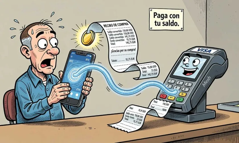 Visa y Mesh habilitan pagos directos con cripto en 175 millones de comercios