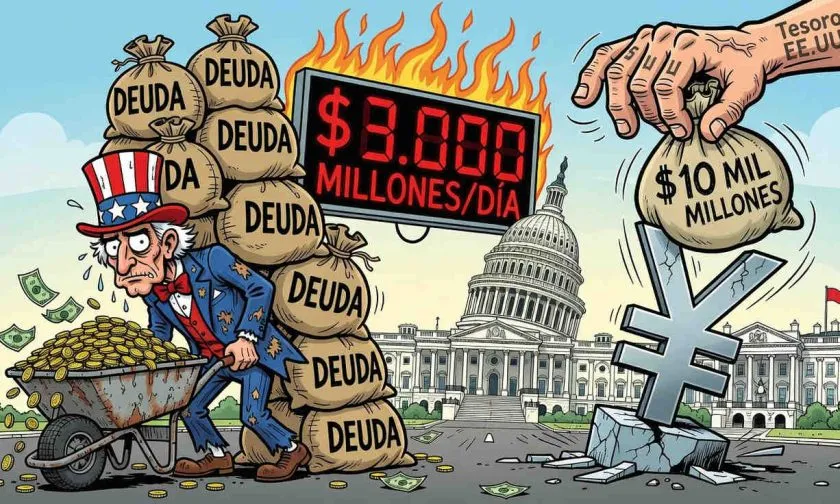 EE.UU. paga USD $3.000 millones diarios solo en intereses de su deuda nacional