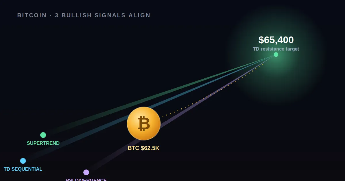 سعر البيتكوين يطلق 3 إشارات صعودية: هل يقترب مستوى 65 ألف دولار؟