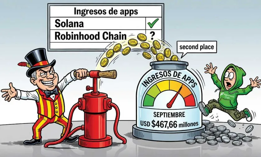 Solana y Robinhood Chain impulsan ingresos onchain a $467,66 millones en septiembre