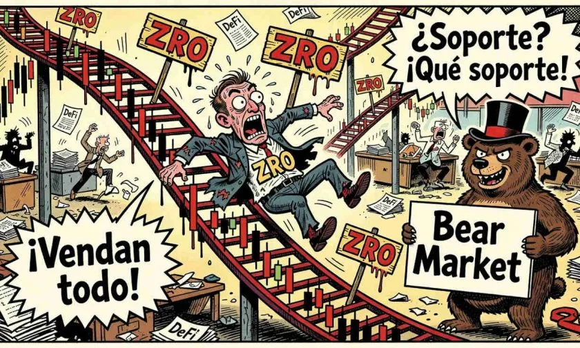 ZRO se hunde un 12,92% y rompe el piso de USD $1,00: el mercado anticipa más dolor