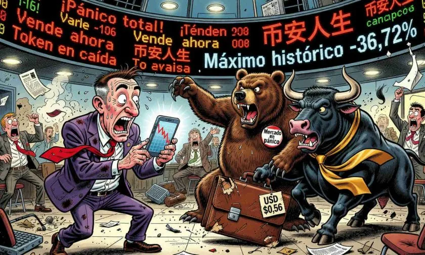 币安人生 cae 9,55% en 24 horas y se aleja 36,72% de su máximo histórico