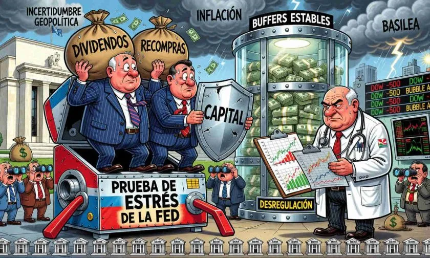 Bancos de EE. UU. esperan diagnóstico de la Fed tras nuevas pruebas de estrés