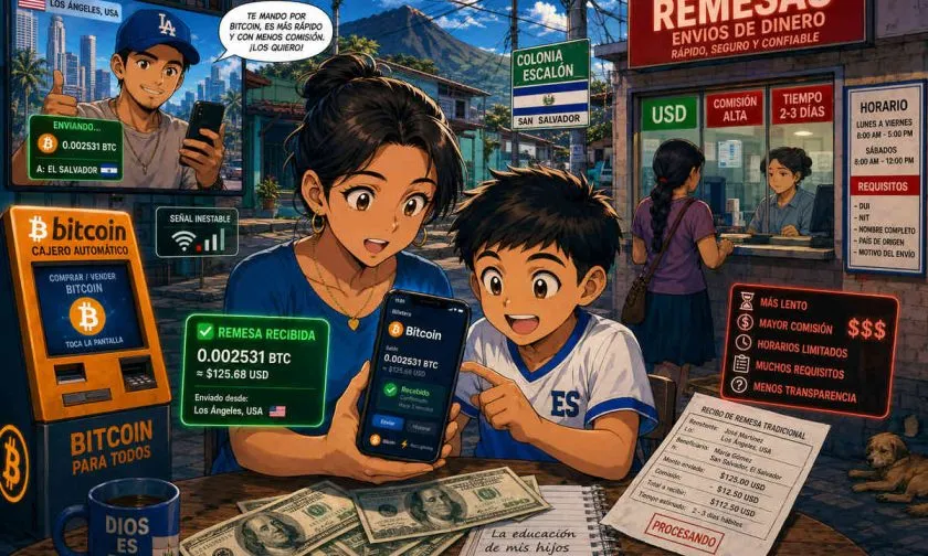 El Salvador: remesas cripto en suben 50%, pero siguen por debajo del 1% del total