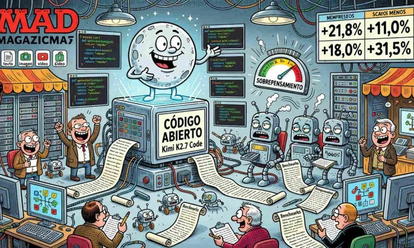 Kimi.ai libera Kimi-K2.7-Code y presume fuertes mejoras en programación y agentes