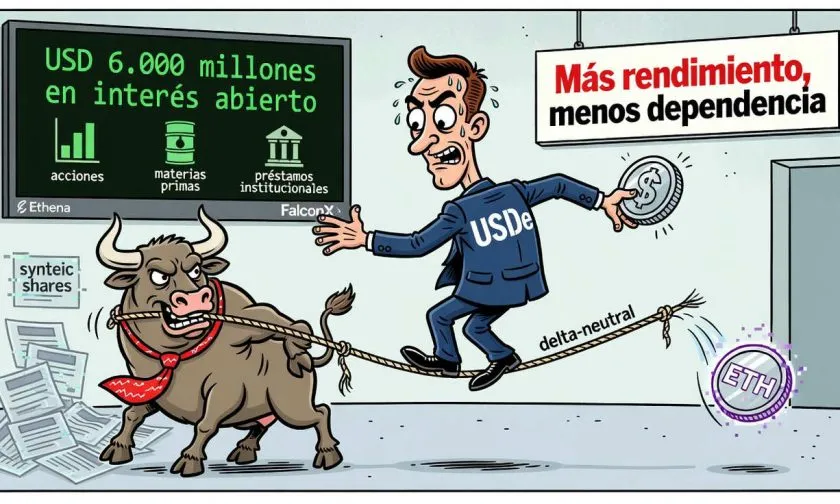 Ethena diversifica respaldo de USDe con perpetuos de acciones y materias primas