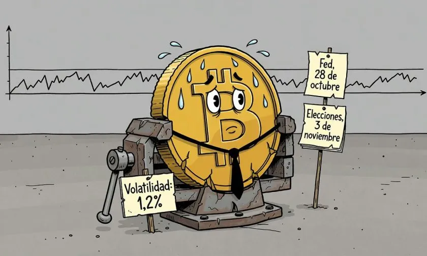 Bitcoin alcanza mínimos de volatilidad del 1,2% ante decisiones clave en EE. UU.