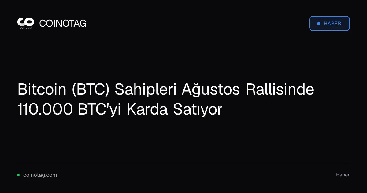 Ağustos rallisi sonrası Bitcoin sahipleri 110.000 BTC kâr elde etti