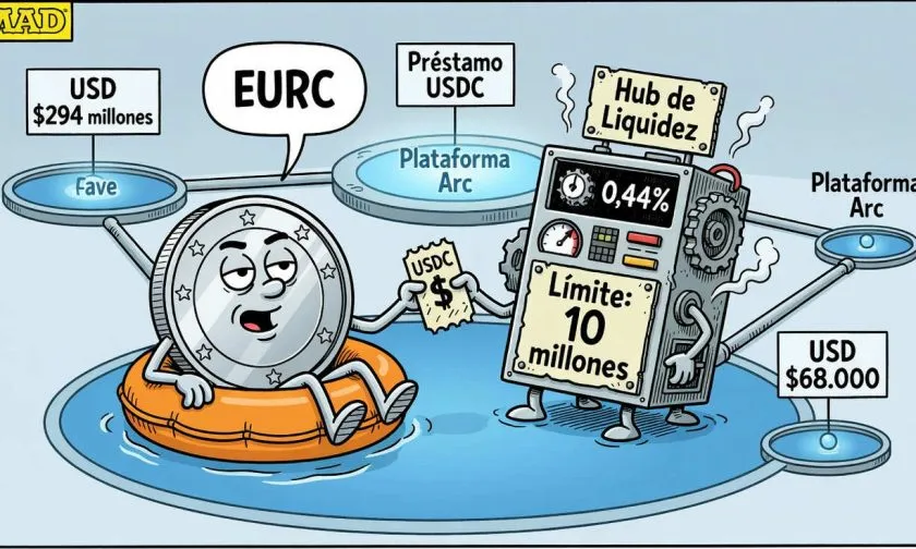 Arc aloja el mercado Forex de Aave V4 para préstamos entre EURC y USDC